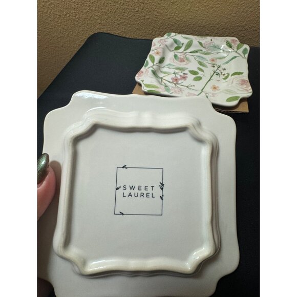 Sweet Laurel 6" Dessert Plates Set Of 4- 2 Floral & 2 Pink New In Box - Picture 7 of 7
